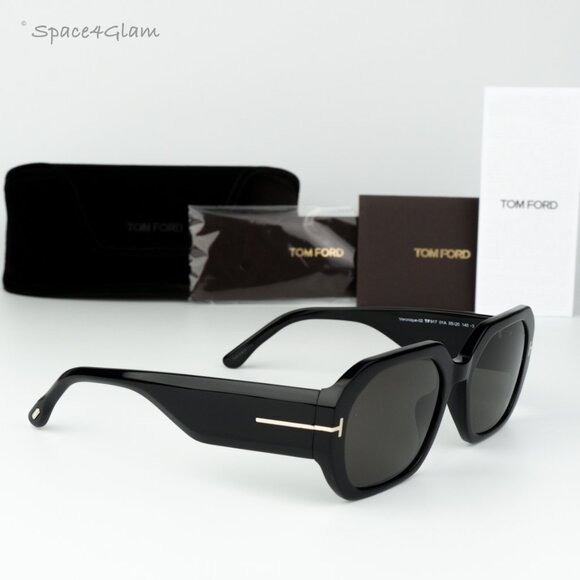 Tom Ford Women Sunglasses Black Smoke Square VERONIQUE-02 FT0917 01A BRAND NEW main image 10